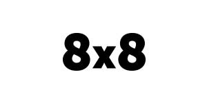A black and white image of the number 8 x 8.