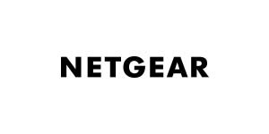 A black and white logo of netgear.