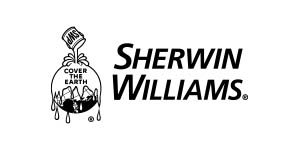 A black and white image of the sherwin williams logo.