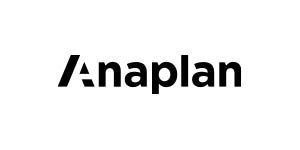 A black and white image of the anaplan logo.