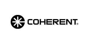 A black and white logo of the word coherence.