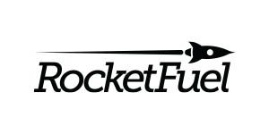 A black and white logo of rocket fuel.