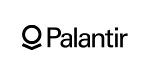 A black and white logo of palantir.