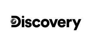 A black and white image of the word discovery.
