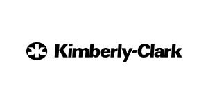 A black and white image of the kimberly-clark logo.