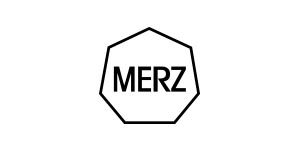 A black and white image of the merz logo.