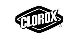 A black and white logo of clorox.