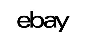 A black and white image of the ebay logo.