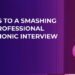 A purple background with the words " 5 tips to a smashing professional electronic interview ".
